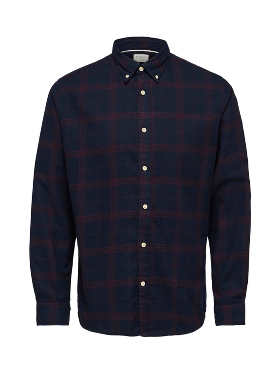 Selected Slim Flannel Shirt LS - Dark Sapphire Port Royale